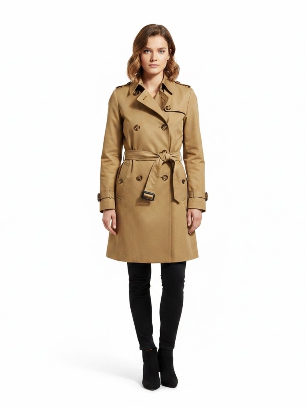 Orolay Olive/Army Green Double-Breasted Trench Coat Size Small